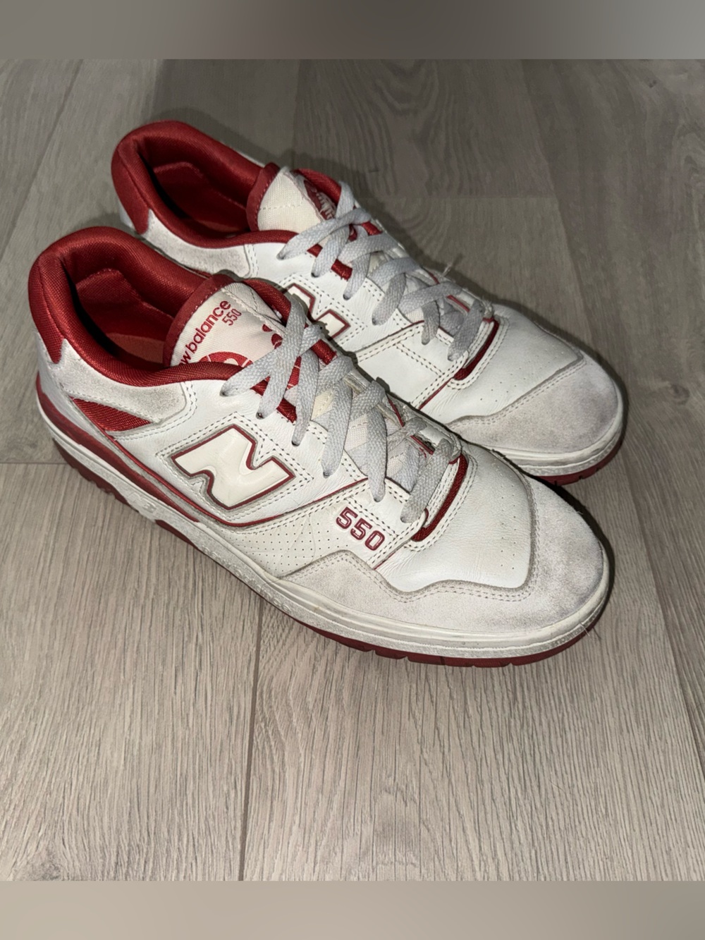 New Balance 550 Men’s White and Red Low-Top Sneakers